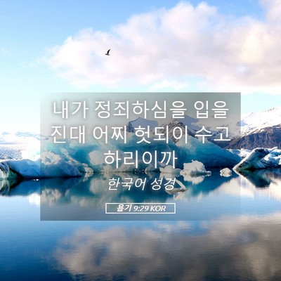Picture 05 - 욥기 9:29 KOR - 내가 정죄하심을 입을진대 어찌 - Bible Verse Picture