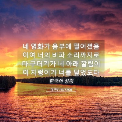 Picture 05 - 이사야 14:11 KOR - 네 영화가 음부에 떨어졌음이여 너의 - Bible Verse Picture
