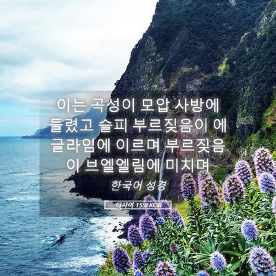 Picture 05 - 이사야 15:8 KOR - 이는 곡성이 모압 사방에 둘렸고 - Bible Verse Picture