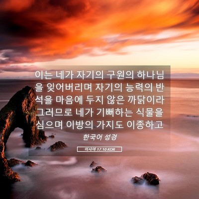 Picture 05 - 이사야 17:10 KOR - 이는 네가 자기의 구원의 하나님을 - Bible Verse Picture