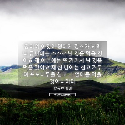 Picture 05 - 이사야 37:30 KOR - 왕이여 이것이 왕에게 징조가 되리니 - Bible Verse Picture