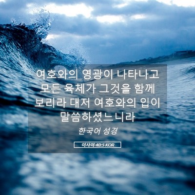 Picture 05 - 이사야 40:5 KOR - 여호와의 영광이 나타나고 모든 - Bible Verse Picture