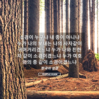 Picture 05 - 이사야 42:19 KOR - 소경이 누구냐 내 종이 아니냐 누가 - Bible Verse Picture