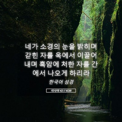 Picture 05 - 이사야 42:7 KOR - 네가 소경의 눈을 밝히며 갇힌 자를 - Bible Verse Picture