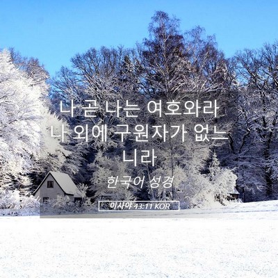 Picture 05 - 이사야 43:11 KOR - 나 곧 나는 여호와라 나 외에 - Bible Verse Picture