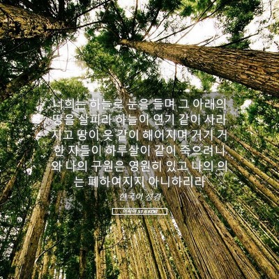 Picture 05 - 이사야 51:6 KOR - 너희는 하늘로 눈을 들며 그 아래의 - Bible Verse Picture