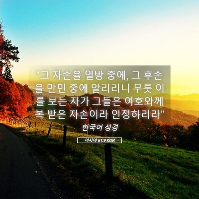 Picture 05 - 이사야 61:9 KOR - 