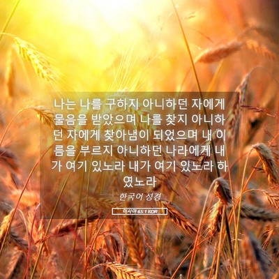 Picture 05 - 이사야 65:1 KOR - 나는 나를 구하지 아니하던 자에게 - Bible Verse Picture