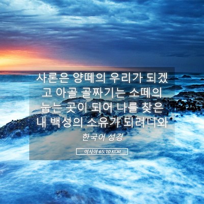 Picture 05 - 이사야 65:10 KOR - 사론은 양떼의 우리가 되겠고 아골 - Bible Verse Picture