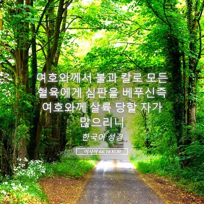 Picture 05 - 이사야 66:16 KOR - 여호와께서 불과 칼로 모든 혈육에게 - Bible Verse Picture