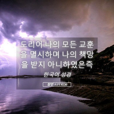 Picture 05 - 잠언 1:25 KOR - 도리어 나의 모든 교훈을 멸시하며 - Bible Verse Picture