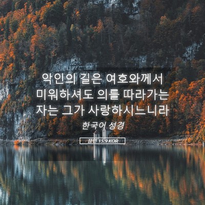 Picture 05 - 잠언 15:9 KOR - 악인의 길은 여호와께서 미워하셔도 - Bible Verse Picture