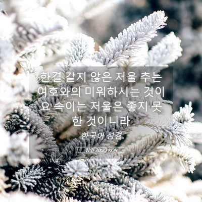 Picture 05 - 잠언 20:23 KOR - 한결 같지 않은 저울 추는 여호와의 - Bible Verse Picture
