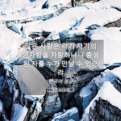 Picture 05 - 잠언 20:6 KOR - 많은 사람은 각기 자기의 인자함을 - Bible Verse Picture