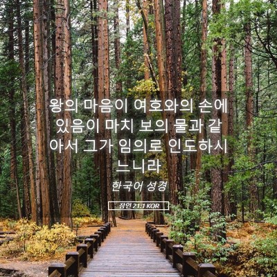 Picture 05 - 잠언 21:1 KOR - 왕의 마음이 여호와의 손에 있음이 - Bible Verse Picture