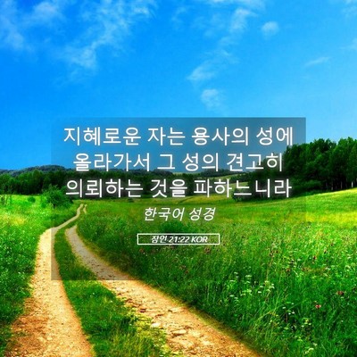 Picture 05 - 잠언 21:22 KOR - 지혜로운 자는 용사의 성에 올라가서 - Bible Verse Picture