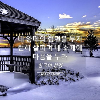 Picture 05 - 잠언 27:23 KOR - 네 양떼의 형편을 부지런히 살피며 - Bible Verse Picture