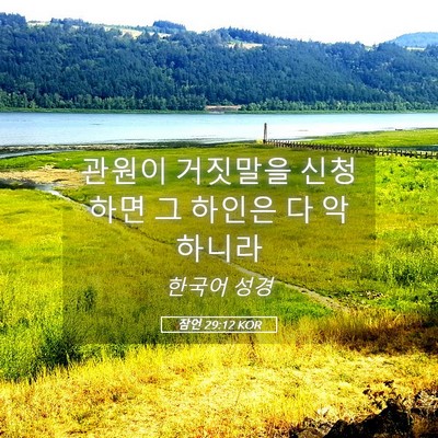 Picture 05 - 잠언 29:12 KOR - 관원이 거짓말을 신청하면 그 하인은 - Bible Verse Picture