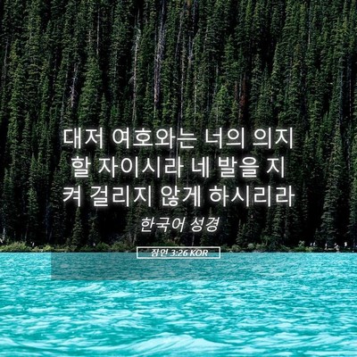 Picture 05 - 잠언 3:26 KOR - 대저 여호와는 너의 의지할 자이시라 - Bible Verse Picture