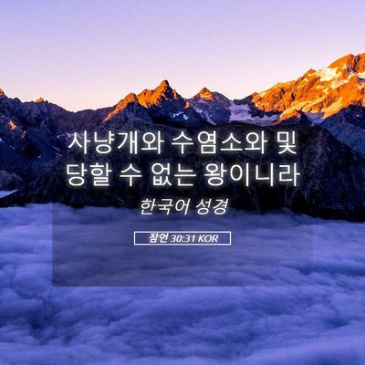 Picture 05 - 잠언 30:31 KOR - 사냥개와 수염소와 및 당할 수 없는 - Bible Verse Picture