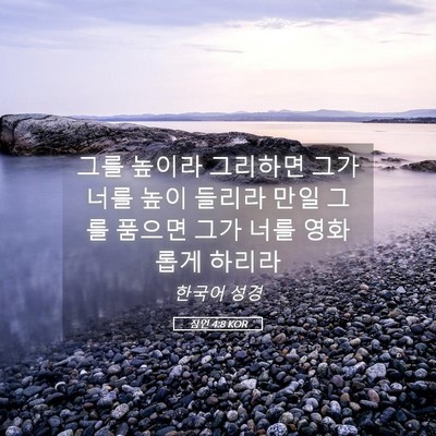 Picture 05 - 잠언 4:8 KOR - 그를 높이라 그리하면 그가 너를 - Bible Verse Picture