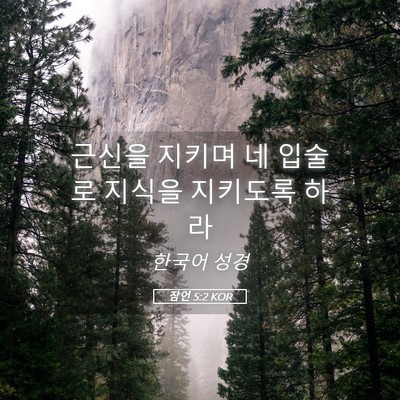 Picture 05 - 잠언 5:2 KOR - 근신을 지키며 네 입술로 지식을 - Bible Verse Picture