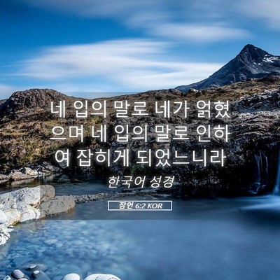 Picture 05 - 잠언 6:2 KOR - 네 입의 말로 네가 얽혔으며 네 입의 - Bible Verse Picture
