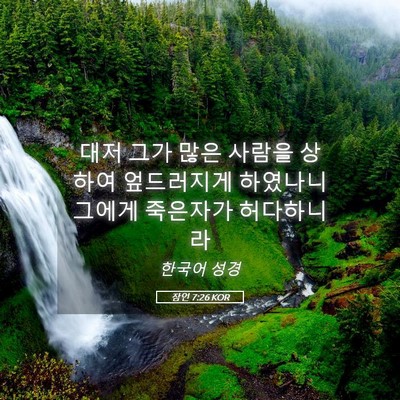 Picture 05 - 잠언 7:26 KOR - 대저 그가 많은 사람을 상하여 - Bible Verse Picture