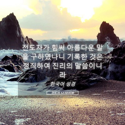 Picture 05 - 전도서 12:10 KOR - 전도자가 힘써 아름다운 말을 - Bible Verse Picture