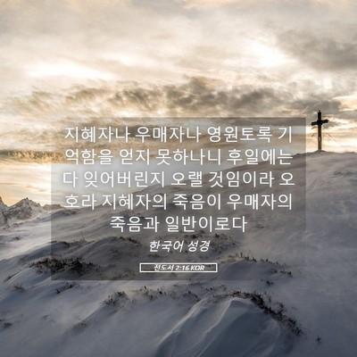 Picture 05 - 전도서 2:16 KOR - 지혜자나 우매자나 영원토록 - Bible Verse Picture