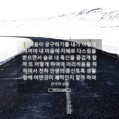 Picture 05 - 전도서 2:3 KOR - 내 마음이 궁구하기를 내가 어떻게 - Bible Verse Picture