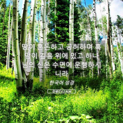 Picture 05 - 창세기 1:2 KOR - 땅이 혼돈하고 공허하며 흑암이 깊음 - Bible Verse Picture