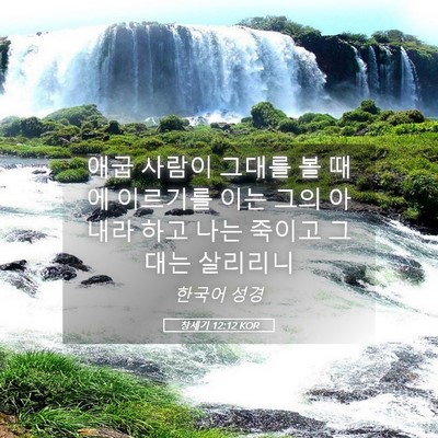 Picture 05 - 창세기 12:12 KOR - 애굽 사람이 그대를 볼 때에 - Bible Verse Picture
