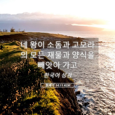 Picture 05 - 창세기 14:11 KOR - 네 왕이 소돔과 고모라의 모든 - Bible Verse Picture