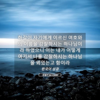 Picture 05 - 창세기 16:13 KOR - 하갈이 자기에게 이르신 여호와의 - Bible Verse Picture