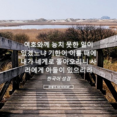 Picture 05 - 창세기 18:14 KOR - 여호와께 능치 못한 일이 있겠느냐 - Bible Verse Picture