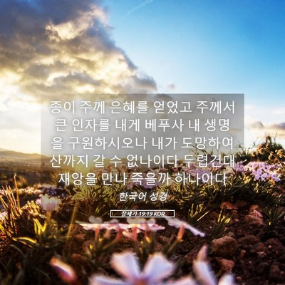 Picture 05 - 창세기 19:19 KOR - 종이 주께 은혜를 얻었고 주께서 큰 - Bible Verse Picture