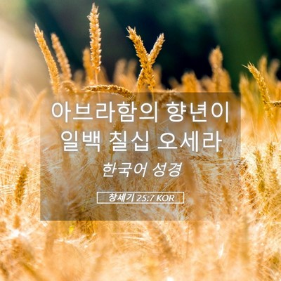 Picture 05 - 창세기 25:7 KOR - 아브라함의 향년이 일백 칠십 - Bible Verse Picture