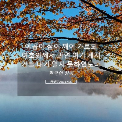 Picture 05 - 창세기 28:16 KOR - 야곱이 잠이 깨어 가로되 여호와께서 - Bible Verse Picture