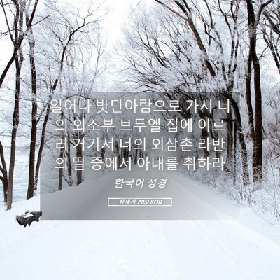 Picture 05 - 창세기 28:2 KOR - 일어나 밧단아람으로 가서 너의 - Bible Verse Picture