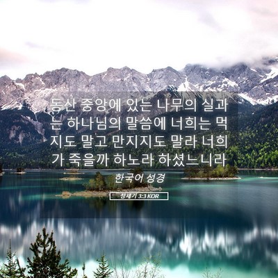 Picture 05 - 창세기 3:3 KOR - 동산 중앙에 있는 나무의 실과는 - Bible Verse Picture