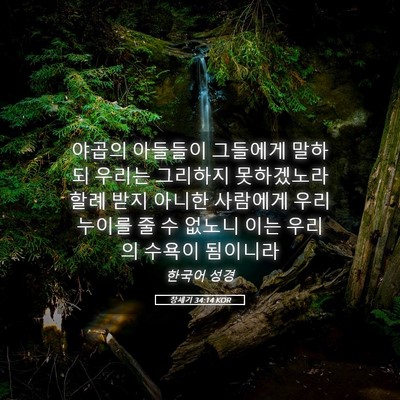 Picture 05 - 창세기 34:14 KOR - 야곱의 아들들이 그들에게 말하되 - Bible Verse Picture