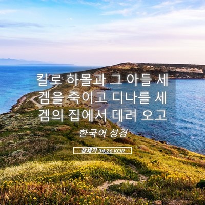 Picture 05 - 창세기 34:26 KOR - 칼로 하몰과 그 아들 세겜을 죽이고 - Bible Verse Picture