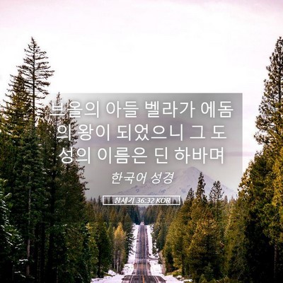 Picture 05 - 창세기 36:32 KOR - 브올의 아들 벨라가 에돔의 왕이 - Bible Verse Picture