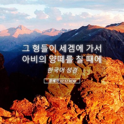 Picture 05 - 창세기 37:12 KOR - 그 형들이 세겜에 가서 아비의 - Bible Verse Picture