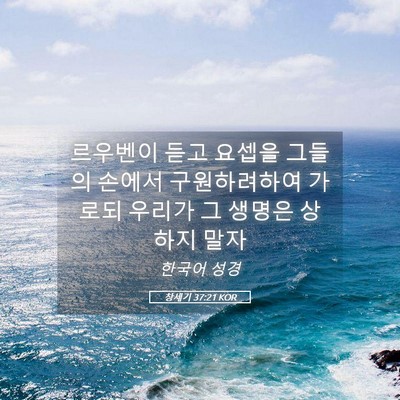 Picture 05 - 창세기 37:21 KOR - 르우벤이 듣고 요셉을 그들의 손에서 - Bible Verse Picture