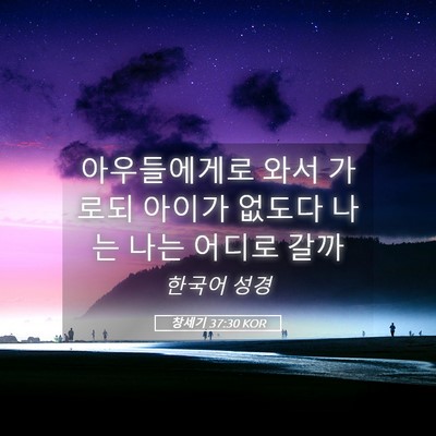 Picture 05 - 창세기 37:30 KOR - 아우들에게로 와서 가로되 아이가 - Bible Verse Picture