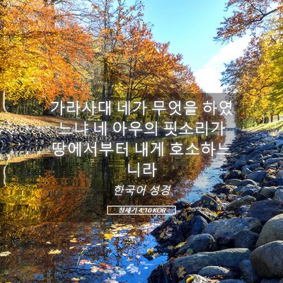 Picture 05 - 창세기 4:10 KOR - 가라사대 네가 무엇을 하였느냐 네 - Bible Verse Picture