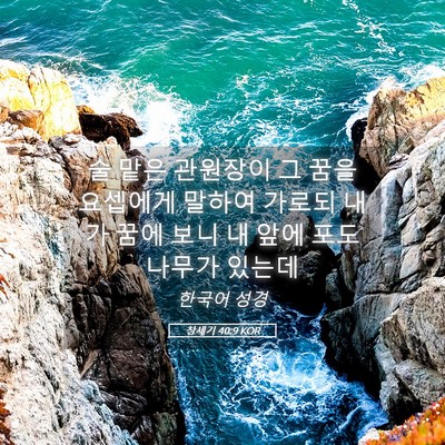 Picture 05 - 창세기 40:9 KOR - 술 맡은 관원장이 그 꿈을 요셉에게 - Bible Verse Picture