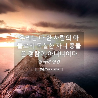 Picture 05 - 창세기 42:11 KOR - 우리는 다 한 사람의 아들로서 - Bible Verse Picture